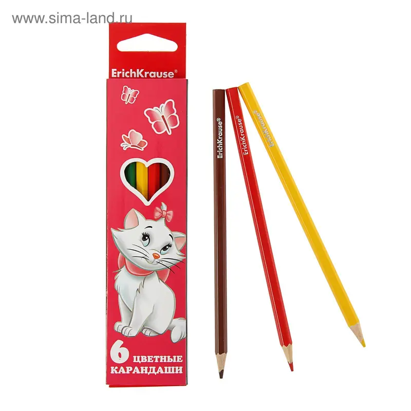 Карандаши 6 цветов Cat Marie 39701