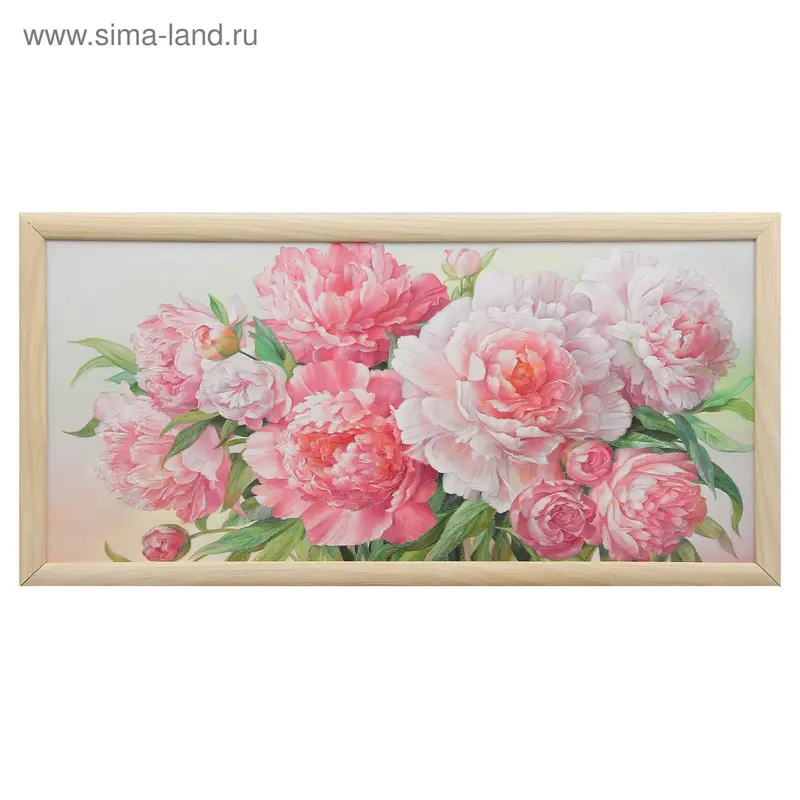 Картина "Пионы" 40х77 см, рамка микс, МДФ