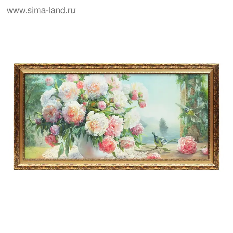 Картина "Пионы" 40х77 см, МДФ