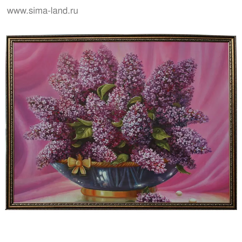 Картина " Сирень в зелёной вазе" 63*83 см