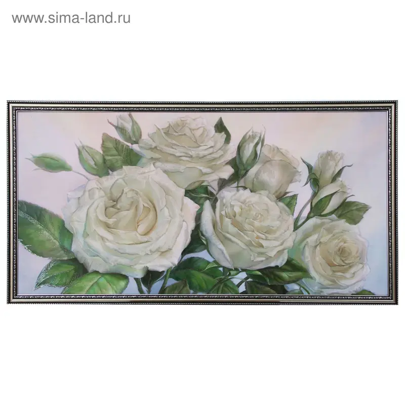 Картина "Белые розы" 55*105 см