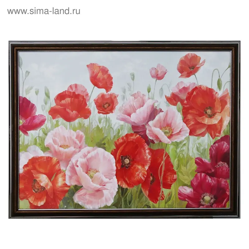 Картина "Маки" 33*43 см рамка микс