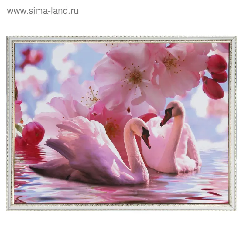 Картина "Пара милых лебедей" 63*83 см