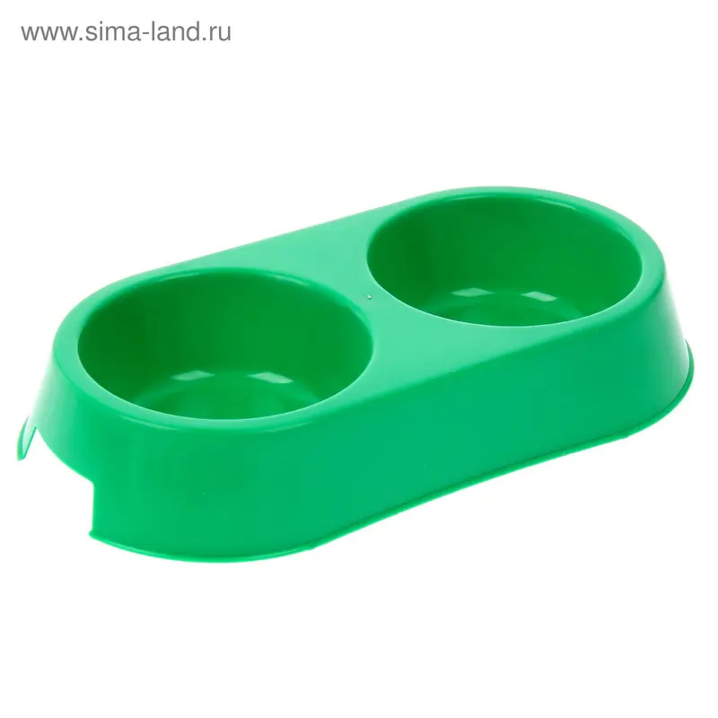 Миска двойная, 0,4 л, зеленая