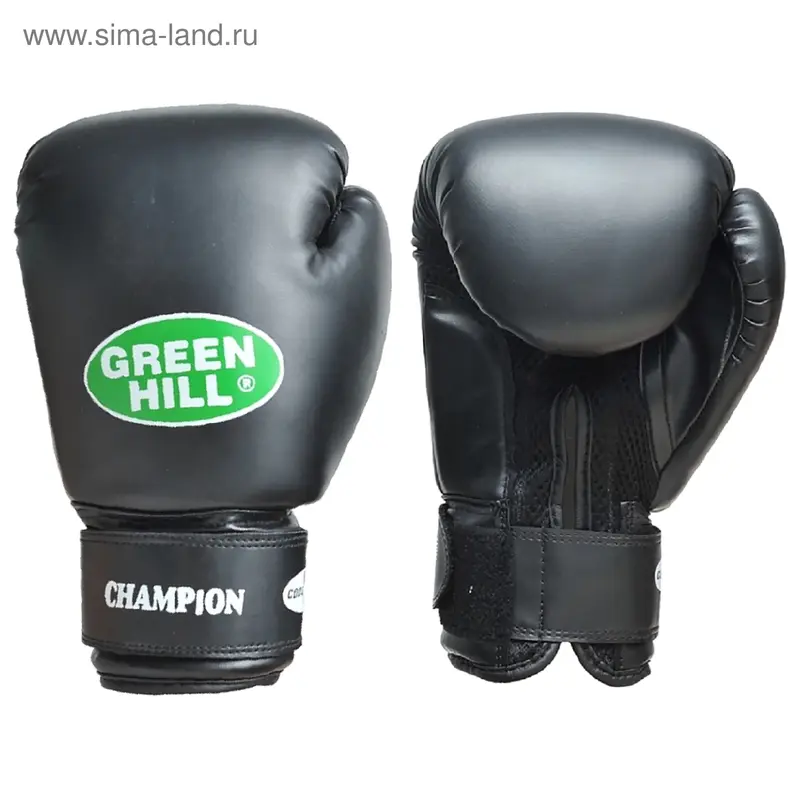 Боксерские перчатки BGC-2040b CHAMPION черные 12 oz кожа