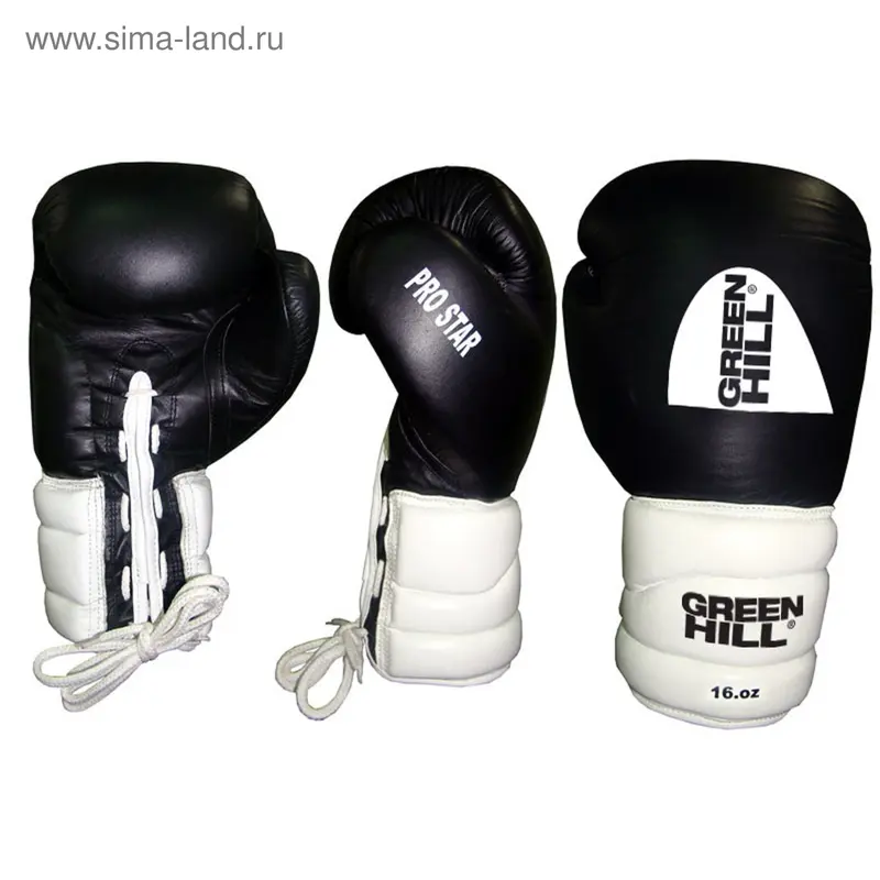 Боксерские перчатки BGPS-2012 PRO STAR 10 oz кожа черные