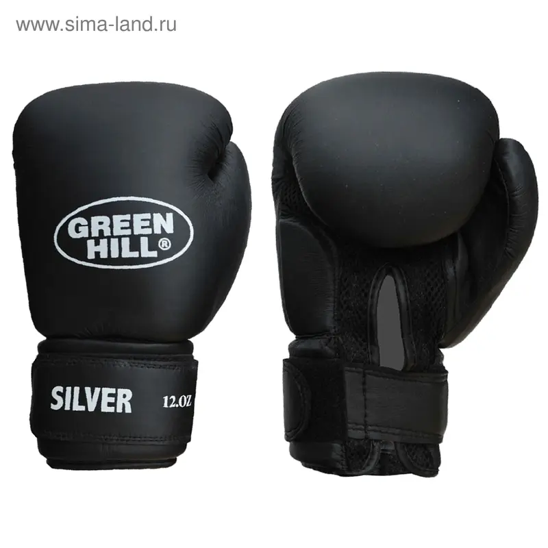 Боксёрские перчатки Silver, 8 униций, цвет чёрный