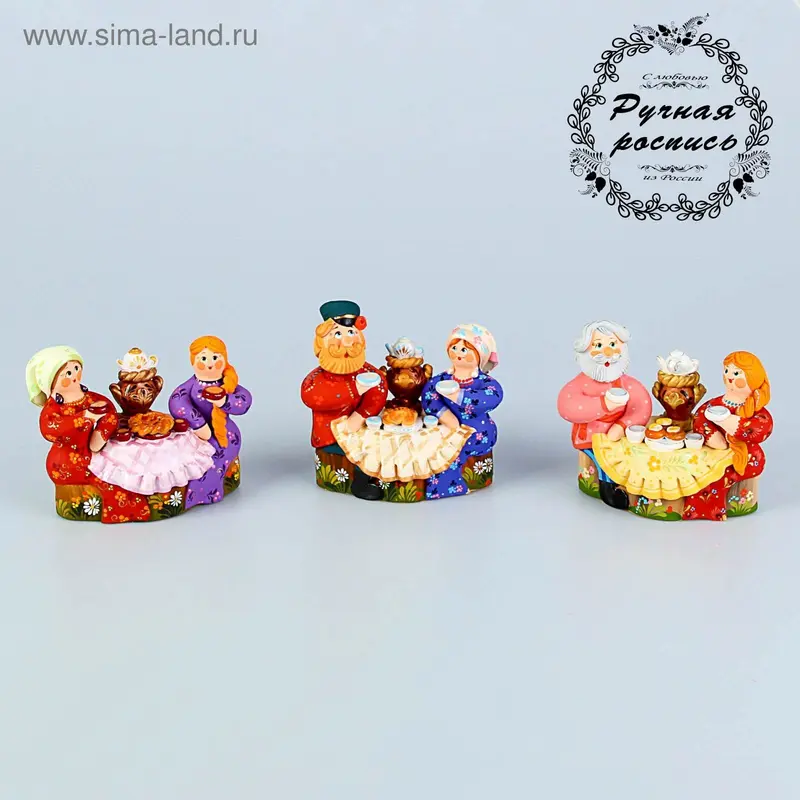 Ковровская глиняная игрушка «Чаепитие Барышня с кавалером» микс