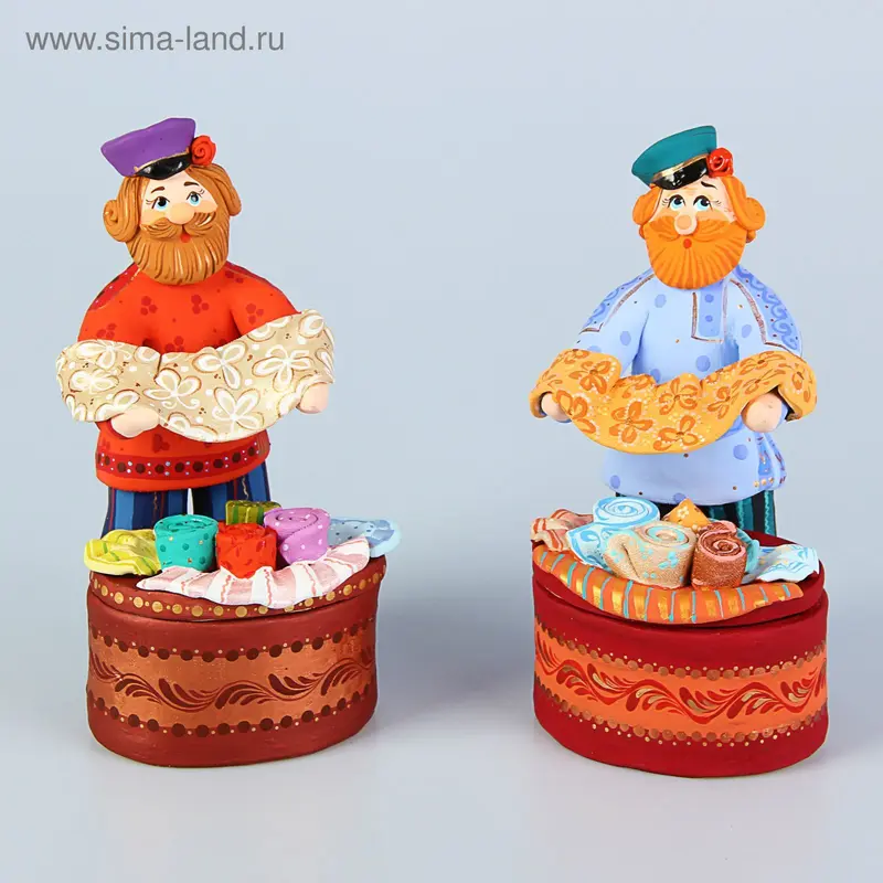 Ковровская глиняная игрушка «Шкатулка Коробейник» микс