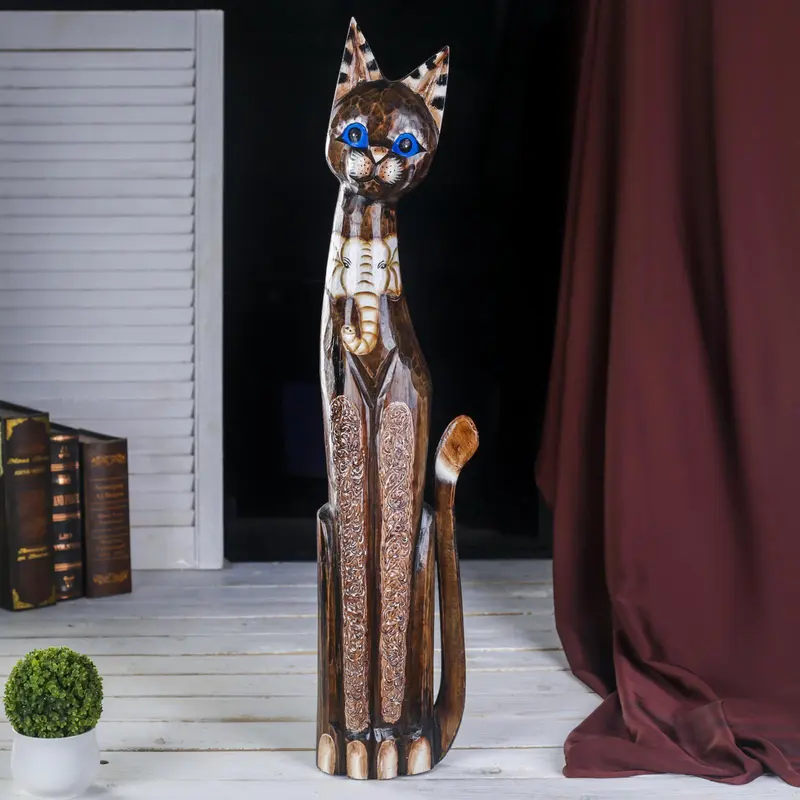 Сувенир «Кошка», 80 см, дерево, МИКС