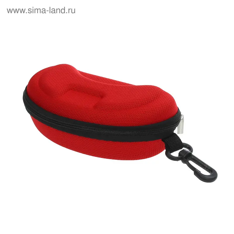 Футляр для очков "Классика" с карабином, цвет красный