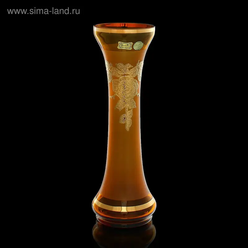 Ваза амбер "Золотая роза" 31см