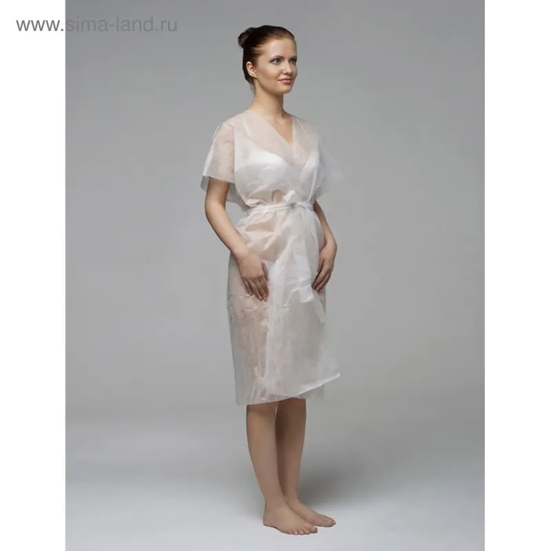 Халат "Кимоно" с рукавами, белый, 5шт