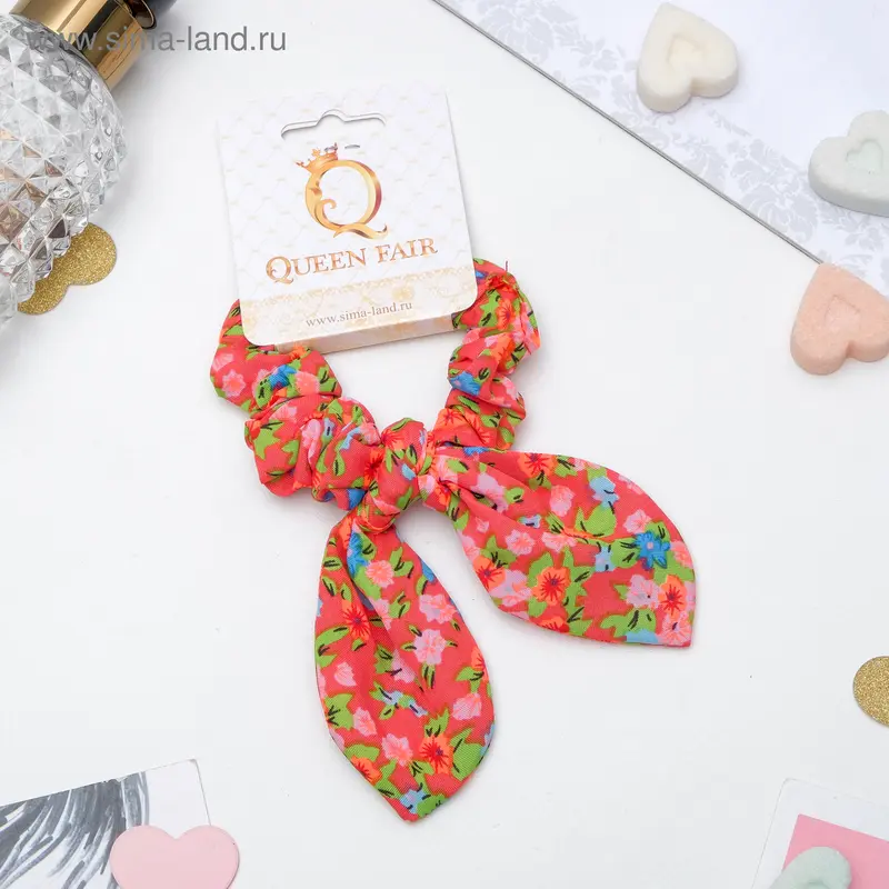 Резинка для волос "Орбита с ушками" цветы, микс