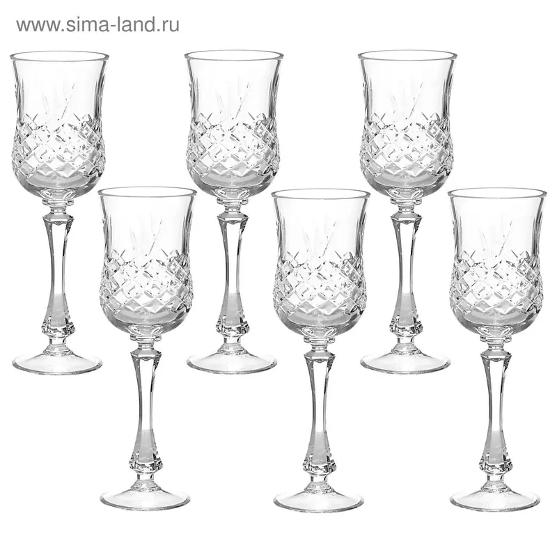Набор бокалов для вина 140 мл, 6 шт, высота 19,5 см