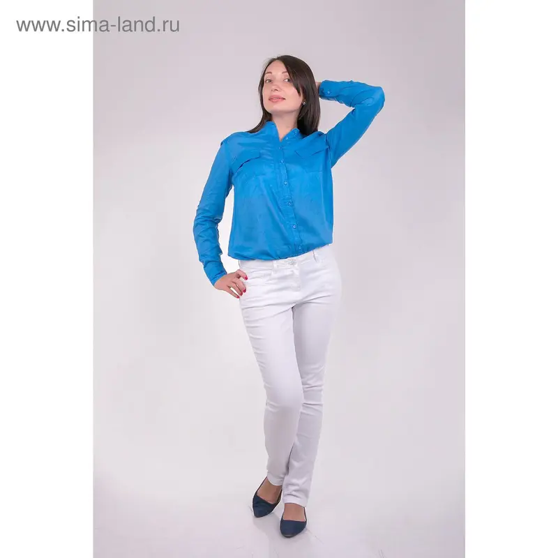 Джинсы JL3219 цвет белый, размер L(48)