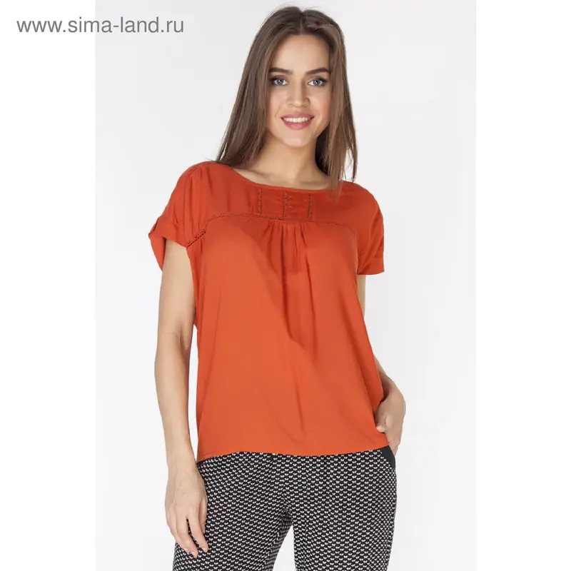 Блузка женская L3213 С+ цвет терракотовый, размер XL(50)