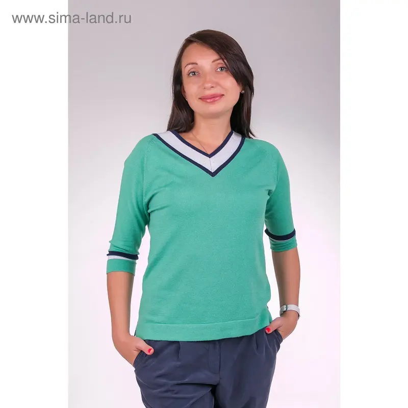 Джемпер женский VIS-0009V цвет ментоловый, размер L(48)