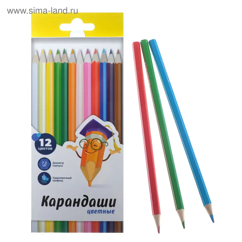 Карандаши 12 цветов Silwerhof «Народная коллекция», шестигранные