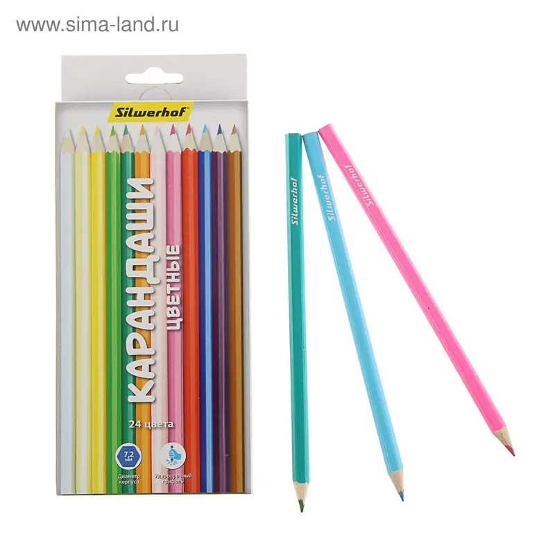 Карандаши 24 цвета "Народная коллекция", шестигранные