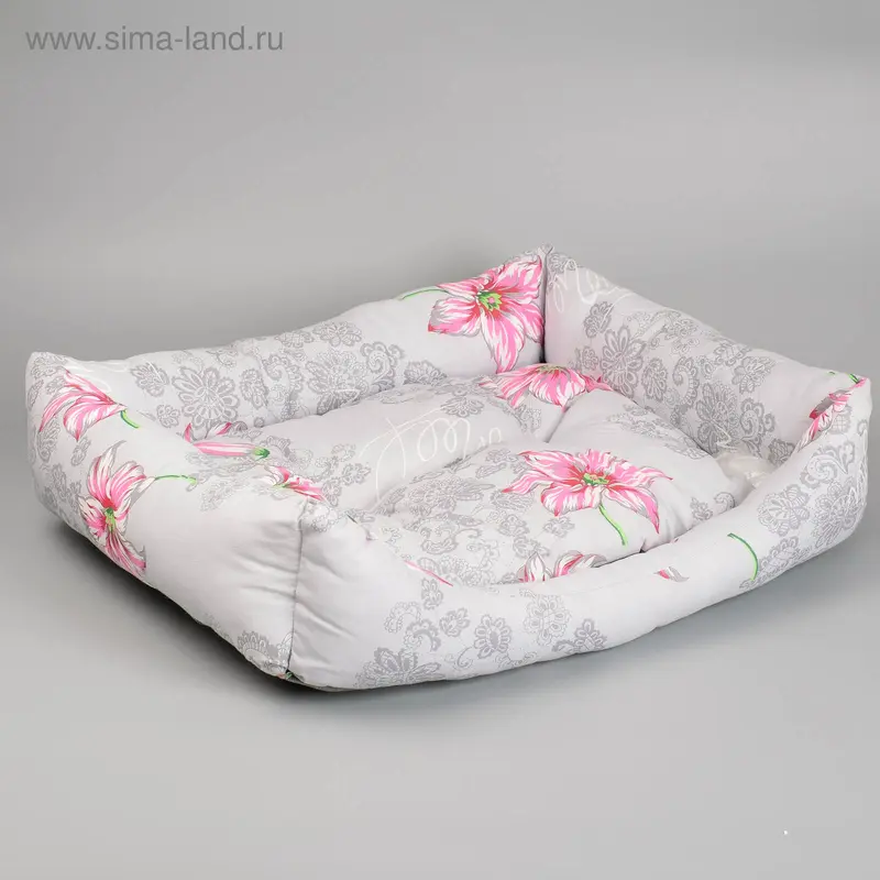 Лежанка прямоугольная, 65 х 55 х 15 см микс цветов