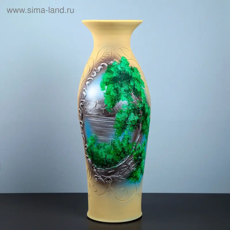 Ваза напольная "Юлия", лепка, природа, 65 см, микс