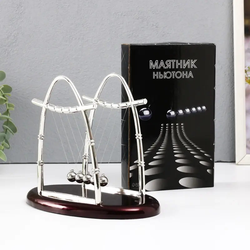 Маятник настольный антистресс «Шары Ньютона. Колыбель техно», овал, 10.5×18×13.5 см