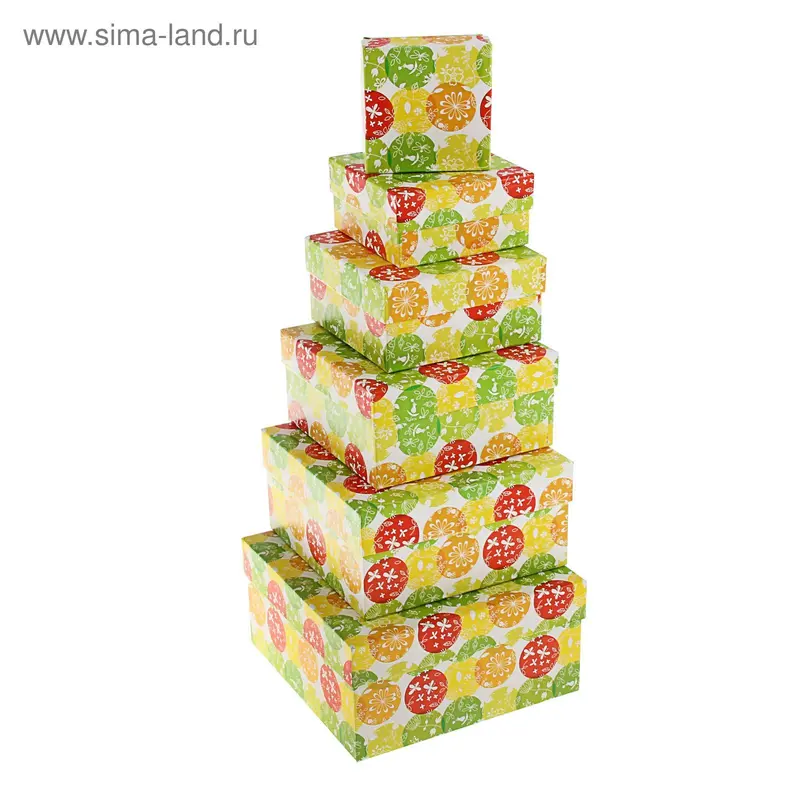 Набор коробок 6в1 "Шары и бабочки" 18*18*9 - 8*8*4 см