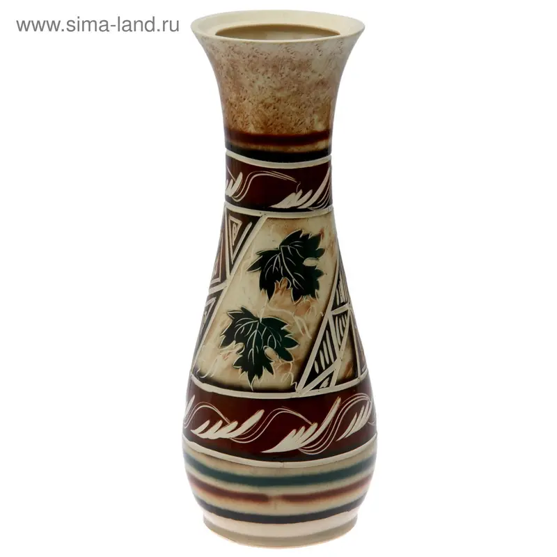 Ваза напольная "Осень" абстракция, коричневая