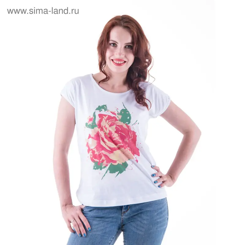 Футболка женская, размер 48, цвет белый