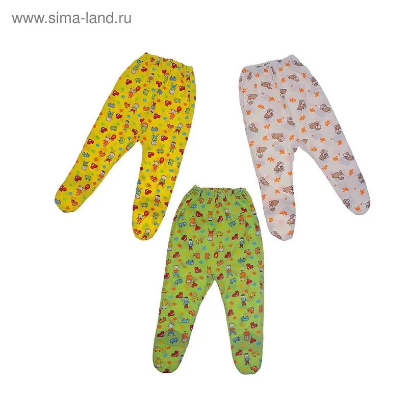 Ползунки на резинке, рост 80 см, цвет МИКС (арт. ПЛ-486-01)