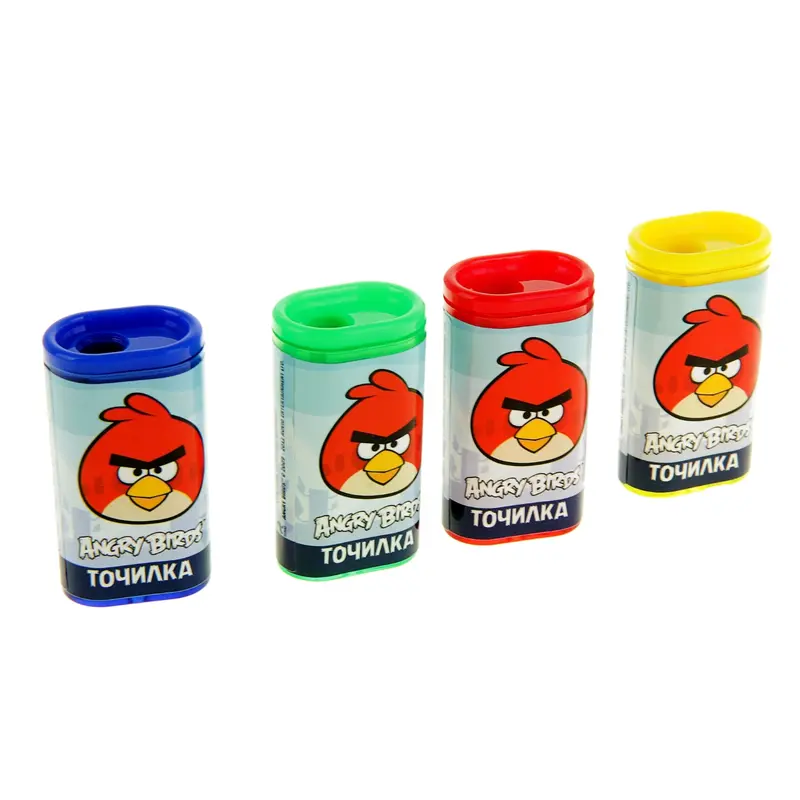 Точилка 1 отверстие дизайн Angry Birds МИКС 8446