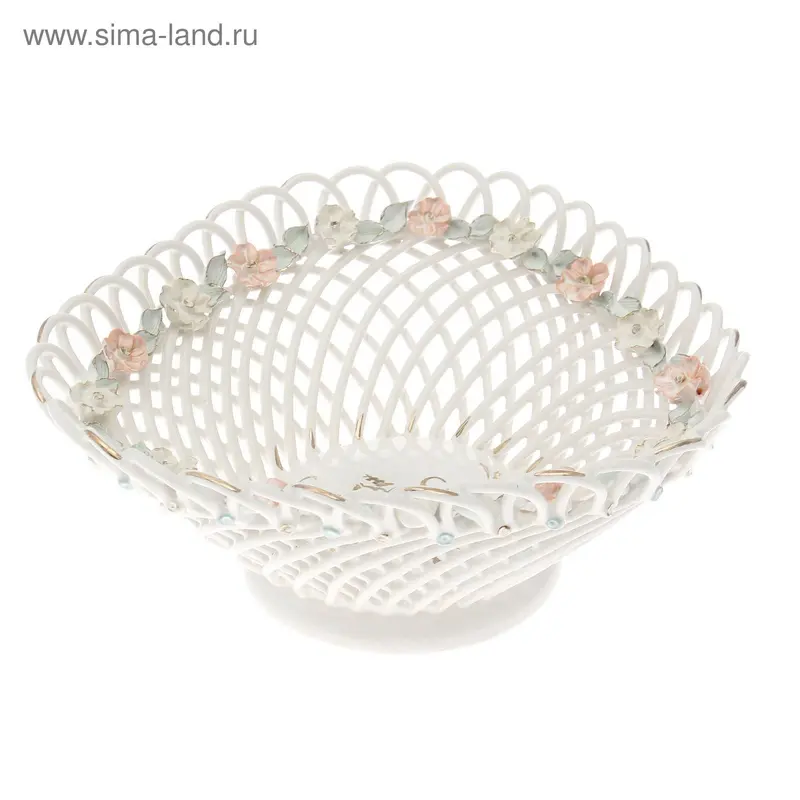 Конфетница "Треугольная" ажур, лепка