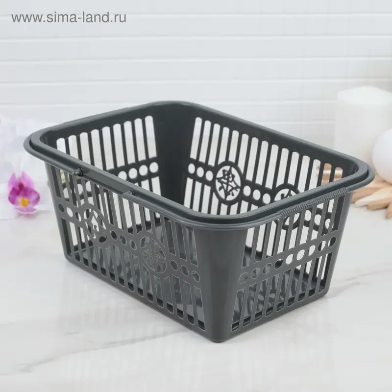 Корзина для хранения с ручками, цвет МИКС
