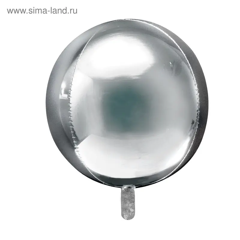 Шар фольгированный 16", металл, 3D-сфера, silver