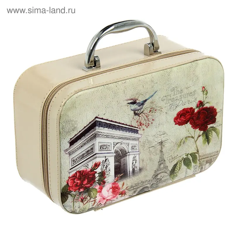 Шкатулка кожзам чемоданчик "Триумфальная арка" 23х15х9,5 см