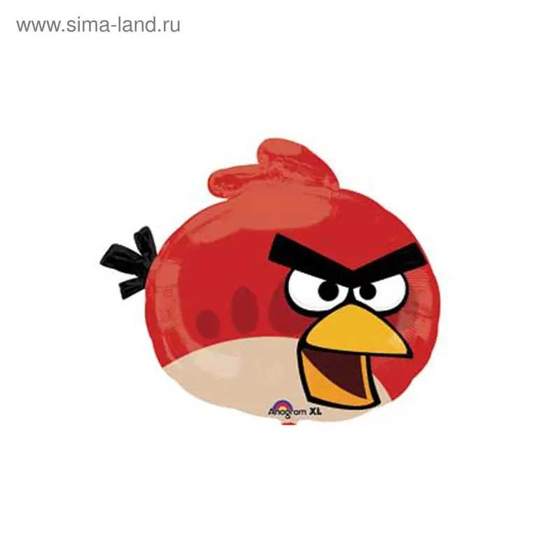 Шар фольгированный 25" Angry Birds, цвет красный