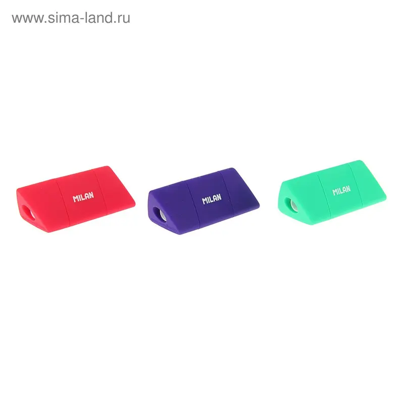 Точилка 2 отверстия, с контейнером, MILAN Slide, МИКС