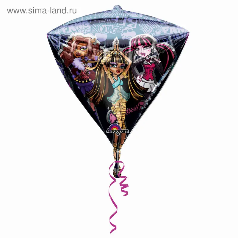 Шар фольгированный 17" Monster High, 3D-алмаз