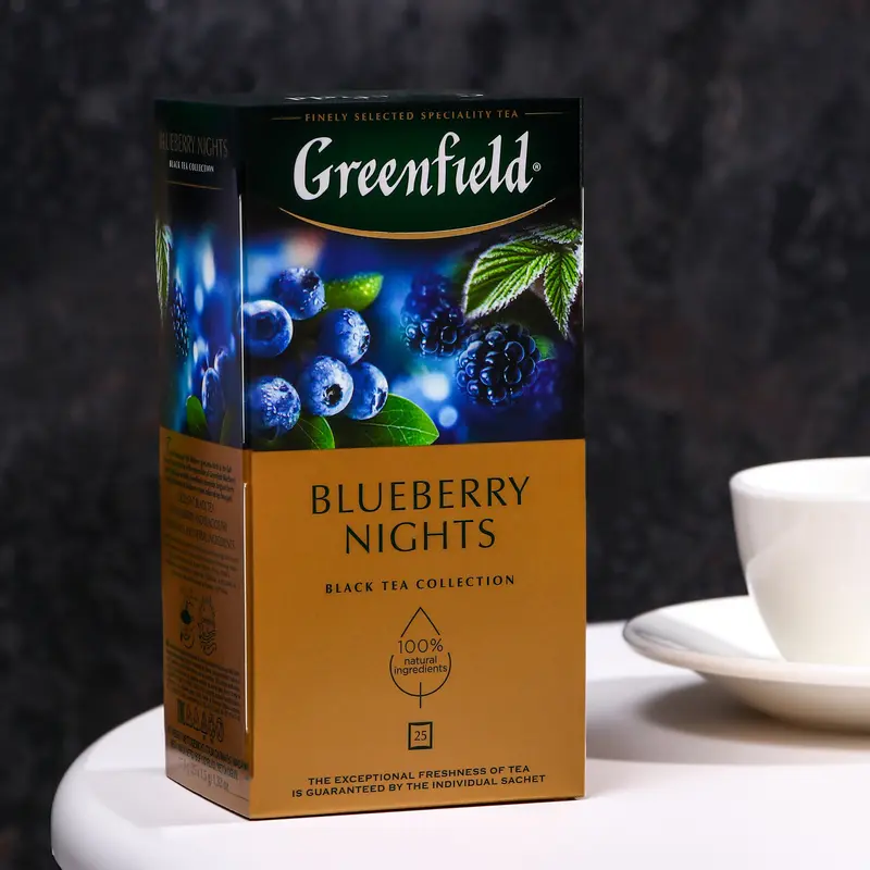 Чай Гринфилд Blueberry Nights black tea 25п*1,5 гр