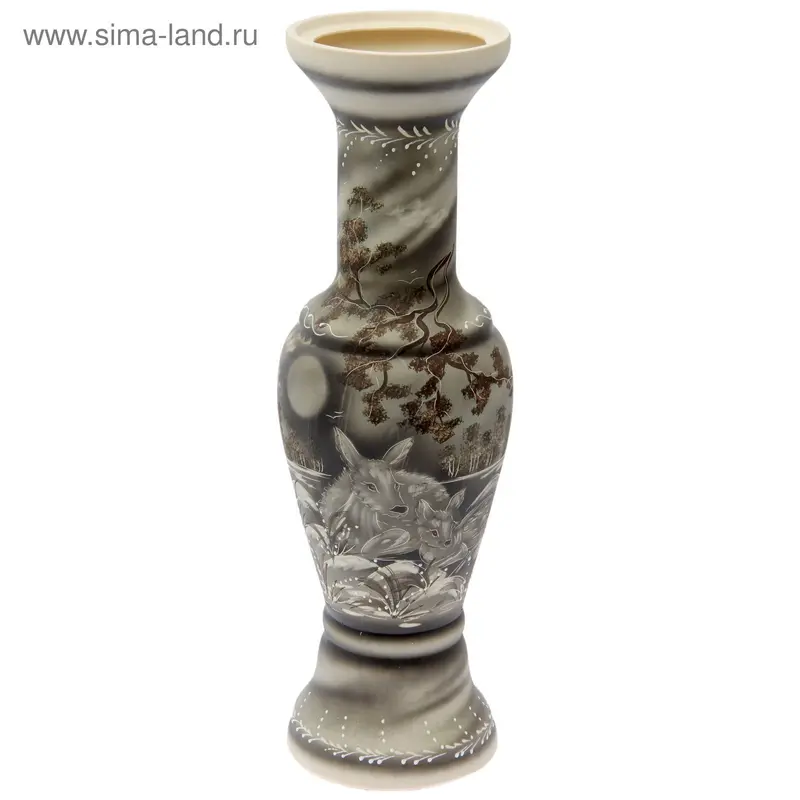 Ваза напольная "Алладин" жемчуг, косуля, микс