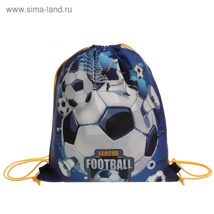 Мешок для обуви, 1 отдел, синий