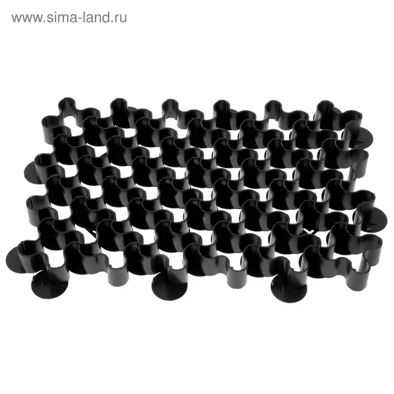 Решётка газонная, 64 × 45 см, пластик, набор 1 шт., чёрная