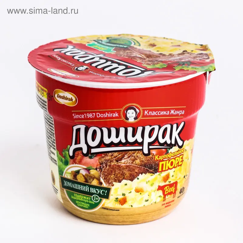 Картофельное пюре "Доширак " со вкусом мяса в стакане, 40 г