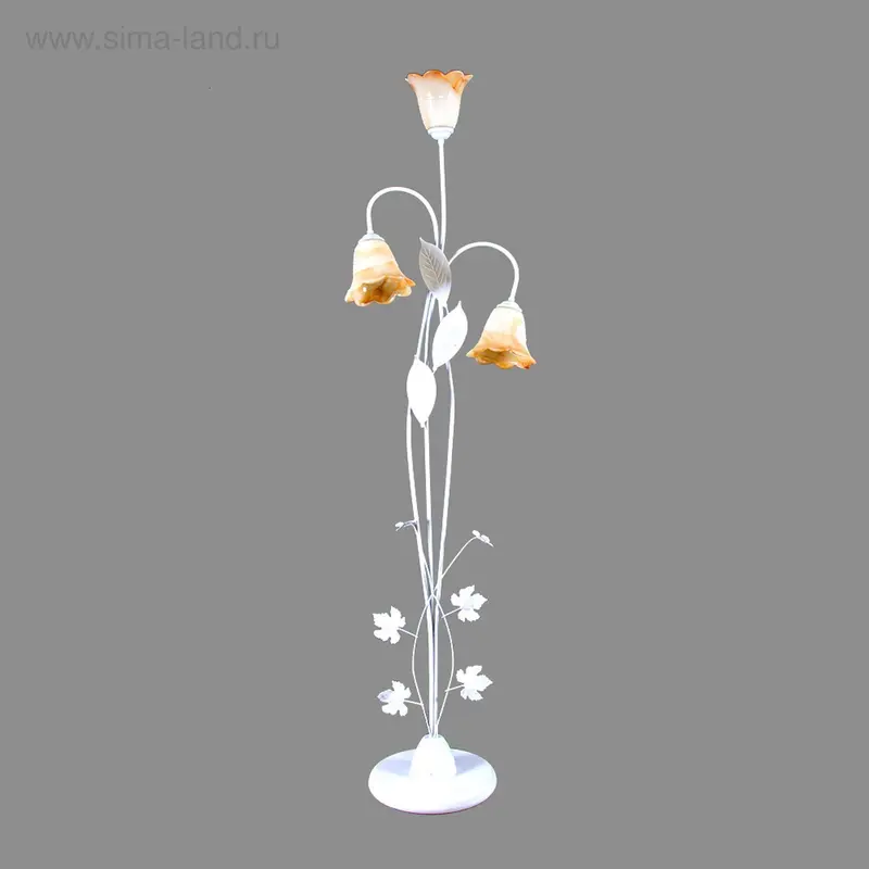 Торшер "Колокольчик" 3 лампы белый h=150 см (220W 15W E27)