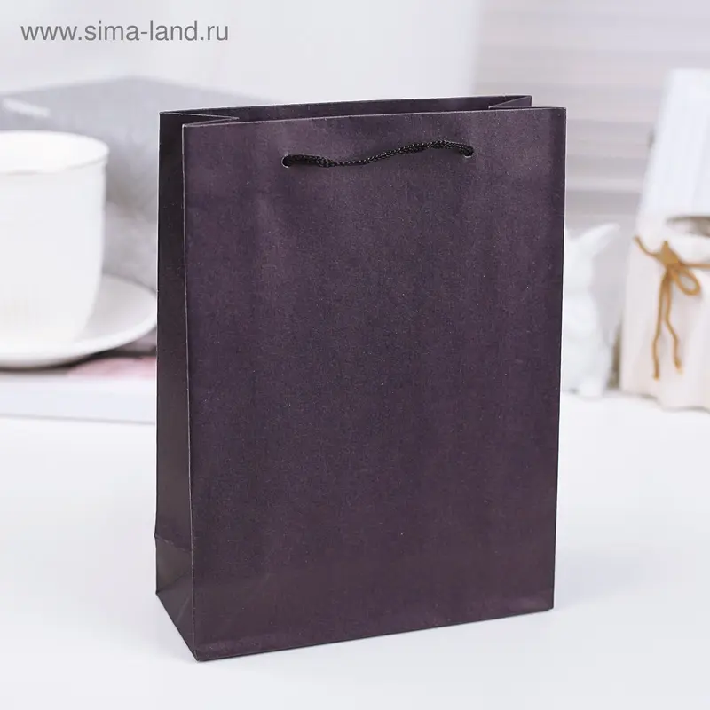 Пакет крафт фиолетовый, 19 х 8 х 25 см