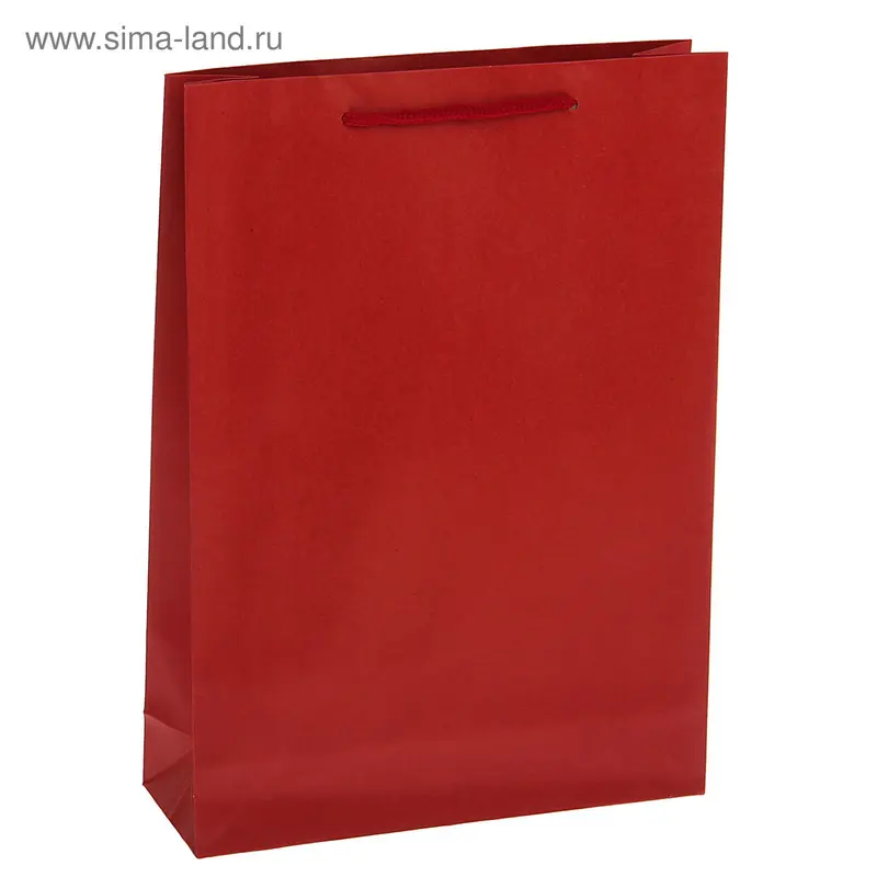 Пакет крафт красный, 31,5 х 9,5 х 41,5 см