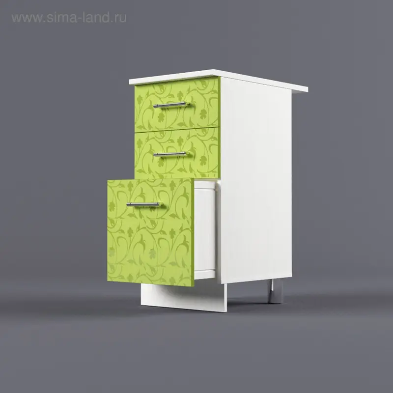 Шкаф напольный 850*400*600 3 ящика Лайм