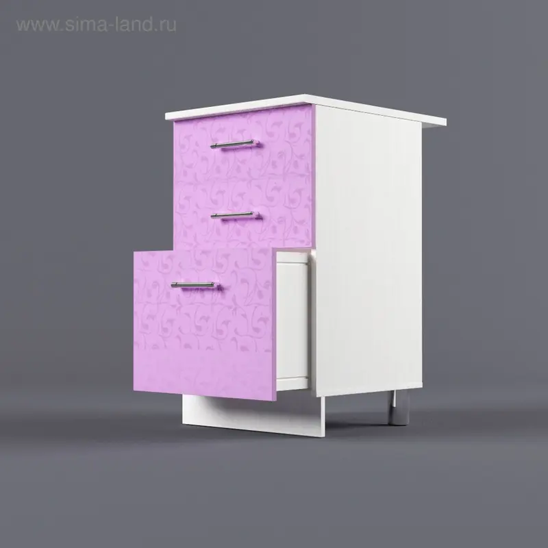 Шкаф напольный 850*500*600 3 ящика Ирис