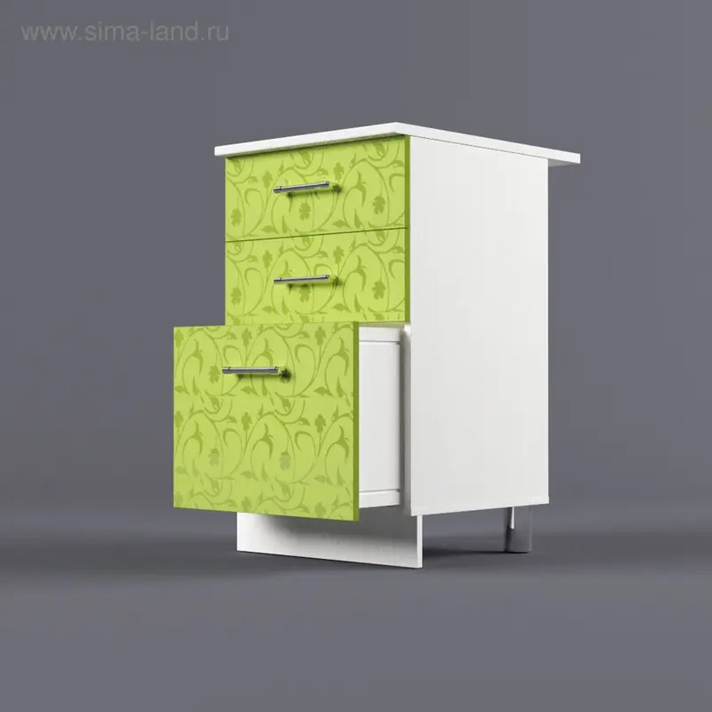 Шкаф напольный 850*500*600 3 ящика Лайм